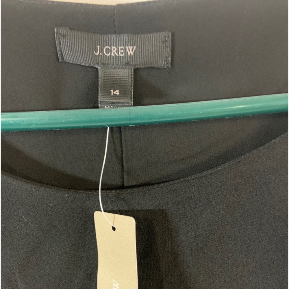 NWT J.Crew Black Drapey Tank with purple Sequin Bow - Picture 2 of 11